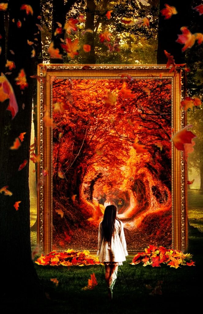 autumn leaving a frame